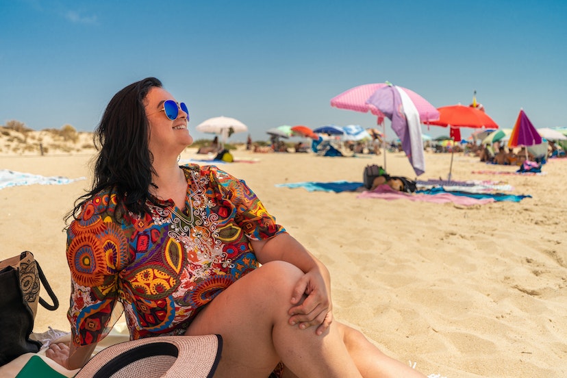Women, Sunbathing, Praia do Barril, Tavira, Portugal